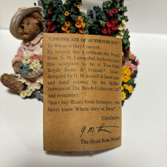 Boyds Bears Bear stone Elizabeth Bearsley Floral Garden Votive Candle 27770 - Picture 13 of 16